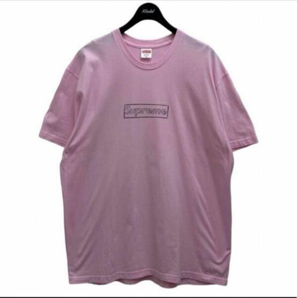 supreme シュプリーム ピンク Tシャツ KAWS Chalk BOX Logo TEE Tシャツ ピンク 半袖