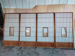 木製建具4本で１セット　障子　引戸　リフォーム 　内装 建築 大工　インテリア 古民家 和室　廊下　DIY リノベーション