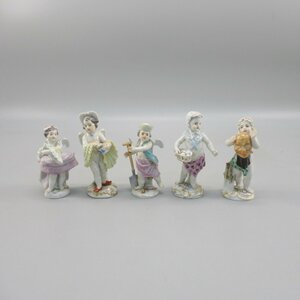 1円～ Meissen マイセン 天使人形 計5点 オブジェ 陶器 エンジェル 置物 フィギュリン 122-2474613【O商品】