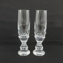 1円～ Baccarat バカラ ランコントル シャンパンフルート 計2客 クリスタルガラス 食器 251-2524893【O商品】_画像1