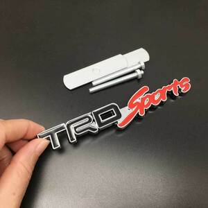 【送料込】TRD Sports 3Dエンブレム(Fグリル用) 黒／赤／銀 金属製 TOYOTA GR 豊田　