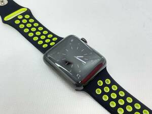 ★【1円〜】Apple Watch Series3 42mm GPS+Cellularモデル スペースグレイ ステンレススチール A1891 アップルウォッチ 即決あり
