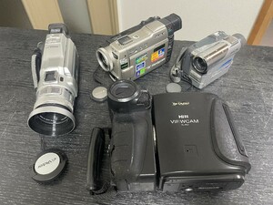 ジャンク★SONY/Panasonic/SHARP/Victor MiniDV/Hi8 ビデオカメラ4台セット