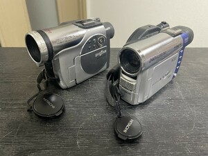 通電確認のみ★日立製HITACHI 2台 DZ-GX20/DZ-MV350 WOOO DVDビデオカメラ
