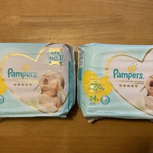 パンパースPampers 紙おむつ 24枚2個(48枚) 新生児用 3S 3.000gまで はじめての肌へのいちばん 新品未使用の画像1