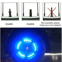 4個セット LED タイヤバルブ ホイールライト タイヤライト 振動センサー 振動感知 オート ブルー 青 lw_画像6