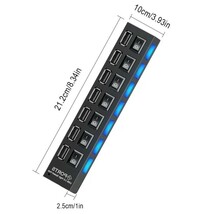 USBハブ 7ポート 480MBps伝送 LEDライト搭載 USB2.0 高速データ転送 独立・個別スイッチ付 セルフパワー式 バスパワー cn_画像7