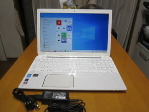 dynabook T554/45KW 美品　第4世代 Corei3-4005U 1.7Ghz Win10 激速SSD 240G 4G　WEBカメラ 無線lan　Sマルチ 15.6ワイド