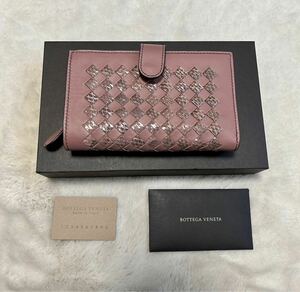 BOTTEGA VENETA/ボッテガヴェネタ/二つ折り財布/ピンク/イントレチャート/アイヤーズ