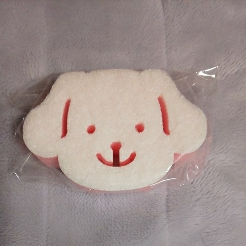 新品★犬ver. 台所用 スポンジ ピンク 1個★お正月 干支 戌 イヌ いぬ ワンちゃん 動物 アニマル 日用品 キッチン用品 食器用 グッズ