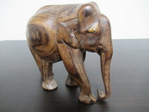 ★置物★象　木彫り　一刀彫　彫刻　木工品　インド産　コレクション　インテリア　オブジェ_画像5