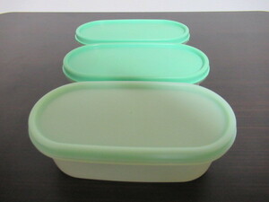 ★タッパーウェア(Tupperware)★MMだ円 #1 (3個)　500ml　.保存容器　密封容器　水漏れ防止構造