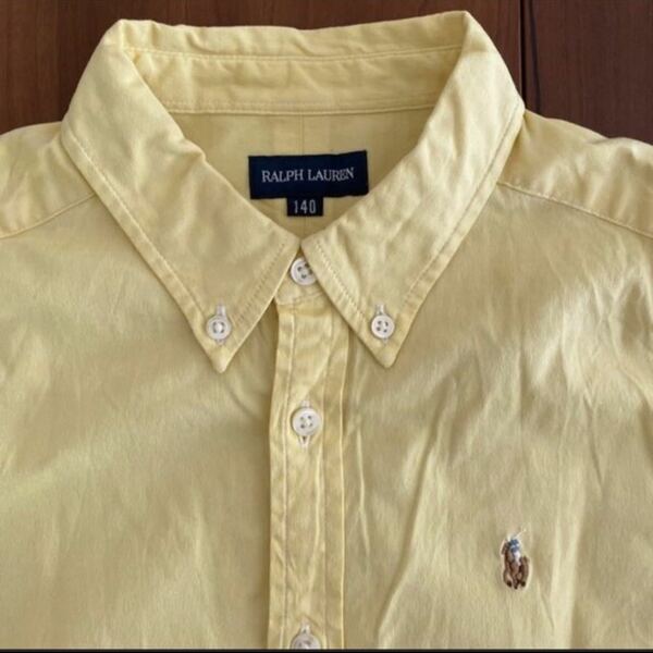 ラルフローレン 長袖ボタンダウンシャツ 140 ワイシャツ 黄色イエロー