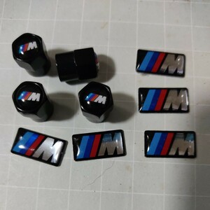 黒角　BMW ///M performanceホイール エアバルブキャップ　ミニエンブレム E36 E46 E90 E91 E92 E93 F30 F31 F34 E60 F07 F10 F11