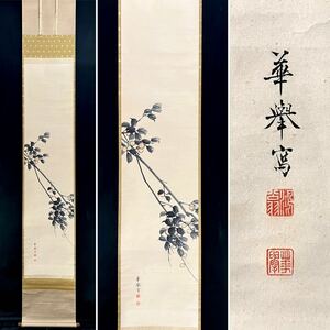 【真作】 河辺華拳 河辺華擧 『梅図』 日本画 日本美術 京都の画家 河辺華陰の子 花図 掛軸 紙本 c020503