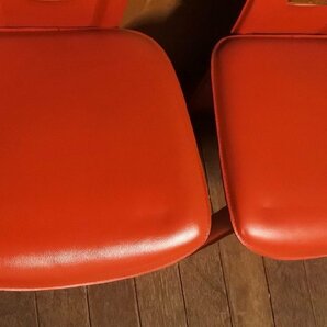 IDC大塚家具 ハイバック ダイニングチェア レッド 赤 ２脚セット/椅子 オフィス家具 合皮 ミーティングチェアの画像4
