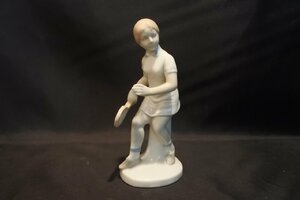 ヴィンテージ スペイン製 磁器 人形 フィギュリン 女の子 テニス/アンティーク ビンテージ 陶器 フィギュア リヤドロ