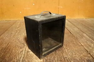 ヴィンテージ コレクションケース ガラスショーケース マス棚/アンティーク ビンテージ 木製 標本箱