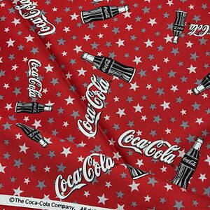 ★Coca-Cola★コカコーラ プリント生地 100×100cm★ボトル 星 スター