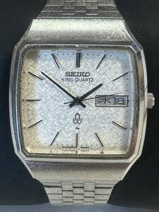 Ｌ102　腕時計　SEIKO/セイコー　KING QUARTZ/キング　クォーツ　5856－5000　デイデイト　スクエア　白文字盤　ホワイト　アンティーク