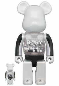 MY FIRST BE@RBRICK B@BY BLACK&WHITE CHROME Ver. 100％ & 400％ 新品　ベアブリック MEDICOM