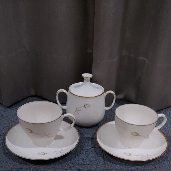 ノリタケ☆Ivory China☆アイボリーチャイナ☆カップ&ソーサー&シュガーポット
