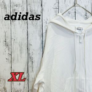 【76】adidas アディダス メンズ パーカー ゆったり スポーツ ホワイト 白