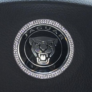  Kirakira sticker steering wheel center Logo equipment ornament steering wheel Jaguar Jaguar XF XK * new goods free shipping * rhinestone 