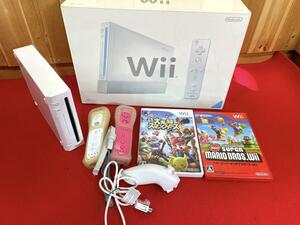 【岐阜六条直接引き取り大歓迎！】Nintendo Wii 本体＆ソフトセット　RVL-001 ソフト2本　現状品　箱入り