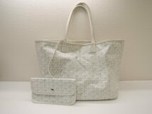 ゴヤール GOYARD サンルイPM ホワイト トートバッグ ポーチ付き 中古 ランクB BRB・バッグ・財布_画像1