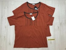タグ付き新品！ELBONNY レディース 半袖Tシャツ カットソー 2点セット まとめ売り 大きいサイズ 3L オレンジ系_画像1