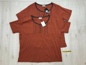 タグ付き新品！ELBONNY レディース 半袖Tシャツ カットソー 2点セット まとめ売り 大きいサイズ 3L オレンジ系