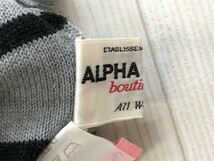 ALPHA CUBIC アルファキュービック レディース ボーダー ハイネック ニットセーター 36 グレー黒_画像2