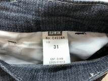 EDWIN エドウィン レディース 日本製 ストライプ テーパードデニムジーンズパンツ 31 ネイビー_画像2
