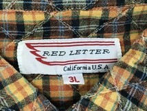 RED LETTER メンズ チェック柄 ダイヤ柄 ステッチ長袖シャツ 大きいサイズ 3L 黄色紺他_画像2