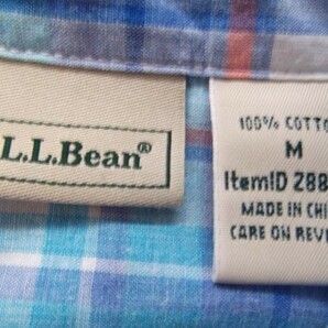 L.L.Bean エルエルビーン レディース チェック柄 長袖シャツ M 水色の画像2