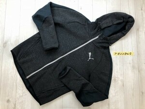 PUMA プーマ メンズ ジャージ切り替え ソフトジップパーカー M ダークグレーネイビー