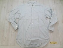 K.T POUR HOMME メンズ ストライプ 胸ポケット 長袖シャツ 2 薄緑_画像1
