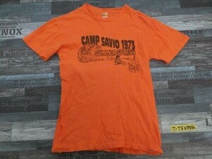 KRIFF MAYER クリフメイヤー メンズ CAMP SAVIO イラストプリント 半袖Tシャツ 36-38 オレンジ