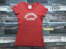 Abercrombie & Fitch アバクロ キッズ ロゴ入り 半袖Tシャツ M 赤_画像1