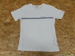 FIRST DOWN ファーストダウン メンズ ロゴ フロントボーダープリント 半袖Tシャツ M 白