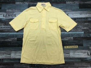 Tommy Aaron メンズ 両胸ポケット付き Tシャツ生地 半袖ポロシャツ M 黄色