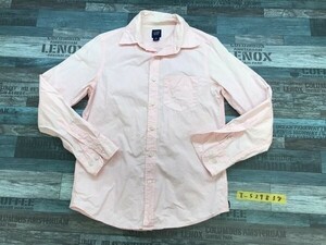 GAP ギャップ メンズ 胸ポケット付き カラー長袖シャツ 小さいサイズ XS ピンク
