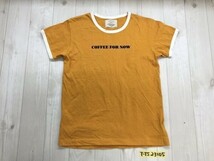 Ungrid アングリッド レディース 綿 英字プリント 半袖Tシャツ F 茶色っぽい黄色×黒×白_画像1