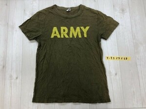 ALPHA INDUSTRIES アルファインダストリーズ メンズ ビッグプリント ARMY クルーネック 半袖Tシャツ M カーキ