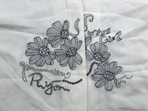 レディース 花柄 ステッチ刺繍 フライフロント 薄手 長袖シャツ L アイボリー_画像2