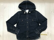 GAP ギャップ メンズ フーディー シャツジャケット S 綿 紺_画像1