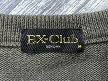 EX-CLUB メンズ 柄切替え Vネック ニットセーター M グレージュ他_画像2