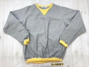 TROY BROS トロイブロス メンズ コットン プルオーバー 両胸ポケット カットソー M グレー黄色