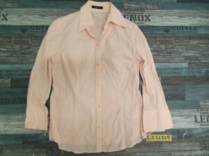 COMME CA ISM コムサイズ レディース オープンカラー七分袖シャツ M 薄ピンク